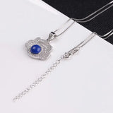 Lapis Lazuli Pendant 925 Silver Women Zircon