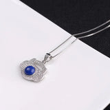 Lapis Lazuli Pendant 925 Silver Women Zircon