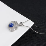 Lapis Lazuli Pendant 925 Silver Women Zircon