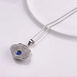 Lapis Lazuli Pendant 925 Silver Women Zircon