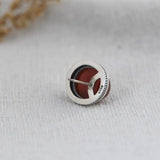 Natural Red Agate Stud Earrings 925 Silver Women Jewelry