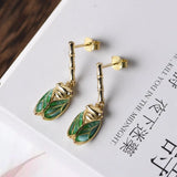 925 Silver Paint Bee Earrings Original Pure S925 Sterling Silver Stud Earring