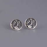 Peacock Round Earrings 925 Silver Stud Earrings Women Jewelry