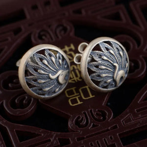 Peacock Stud Earrings 925 Silver Pure S925 Sterling Silver Earring for Women