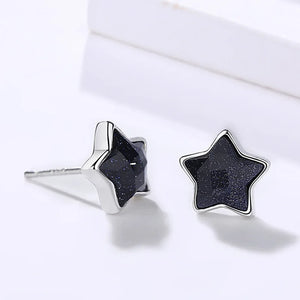 925 Silver Pentagram Earrings for Women