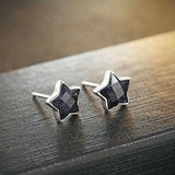 925 Silver Pentagram Earrings for Women