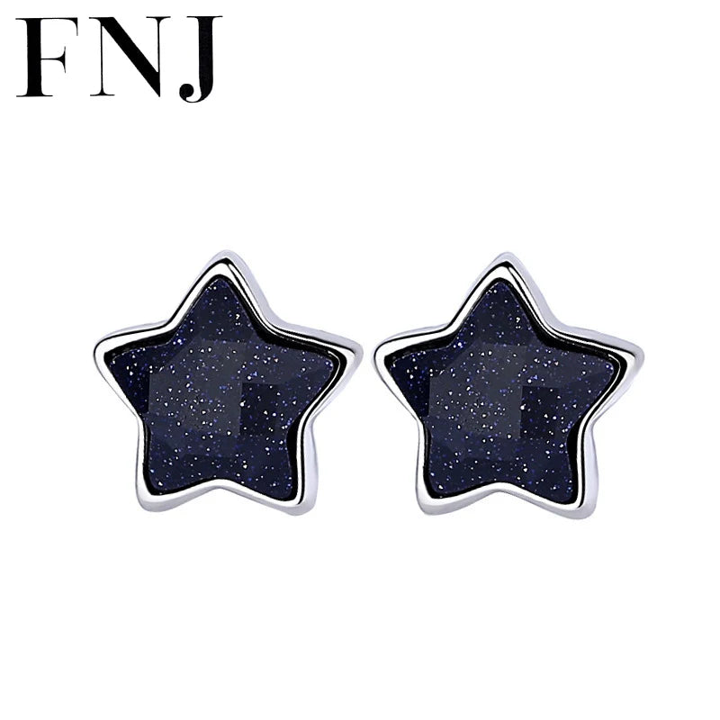 925 Silver Pentagram Earrings for Women
