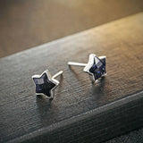 925 Silver Pentagram Earrings for Women