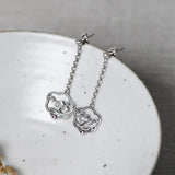 Peony Earrings 925 Silver Drop Earring Pure S925 Sterling Silver