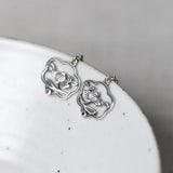 Peony Earrings 925 Silver Drop Earring Pure S925 Sterling Silver