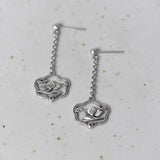Peony Earrings 925 Silver Drop Earring Pure S925 Sterling Silver