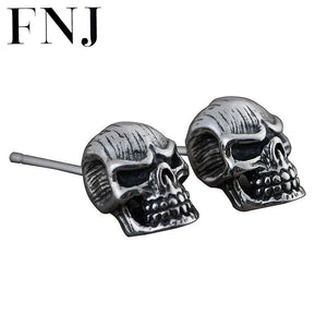 Punk Skull Earrings 925 Silver S925 Sterling Silver Stud Earring Men