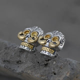 Punk Skull Earrings Pure S925 Sterling Silver Stud Earring
