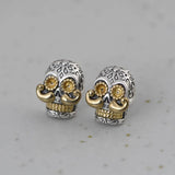Punk Skull Earrings Pure S925 Sterling Silver Stud Earring