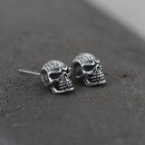 Punk Skull Earrings 925 Silver S925 Sterling Silver Stud Earring Men