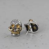 Punk Skull Earrings Pure S925 Sterling Silver Stud Earring