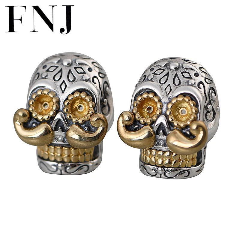 Punk Skull Earrings Pure S925 Sterling Silver Stud Earring