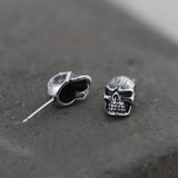 Punk Skull Earrings 925 Silver S925 Sterling Silver Stud Earring Men
