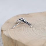 Red Agate Bird Earrings 925 Silver Vintage S925 Sterling Silver
