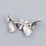 Romantic Flower Pendant 925 Silver Red Agate