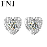 Romantic Heart Earrings 925 Silver Zircon Studs