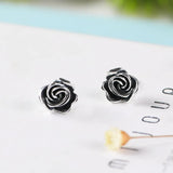 Rose Flower Earrings 925 Silver Stud Earring for Women