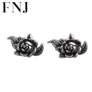 Rose Flower Earrings 925 Silver Stud for Women Jewelry