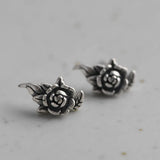 Rose Flower Earrings 925 Silver Stud for Women Jewelry