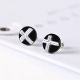Agate Cross Earrings 925 Silver Stud Women Jewelry