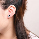 Agate Cross Earrings 925 Silver Stud Women Jewelry