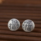 Good Luck Stud Earrings 925 Silver Fu