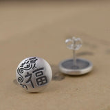 Good Luck Stud Earrings 925 Silver Fu