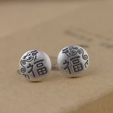 Good Luck Stud Earrings 925 Silver Fu