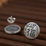 Good Luck Stud Earrings 925 Silver Fu
