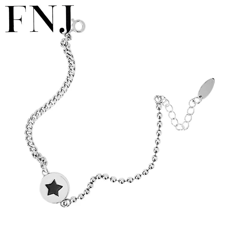 Round Star Charm Bracelet 925 Silver S925 Silver Bracelets for Women Jewelry