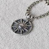 Round Sun Pendant 925 Silver Pure S925 Silver Pendants Vintage