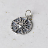 Round Sun Pendant 925 Silver Pure S925 Silver Pendants Vintage