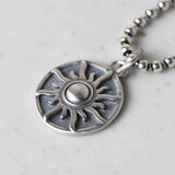 Round Sun Pendant 925 Silver Pure S925 Silver Pendants Vintage