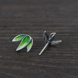 Bamboo Leaf Earrings 925 Silver Stud Earrings for Women Jewelry