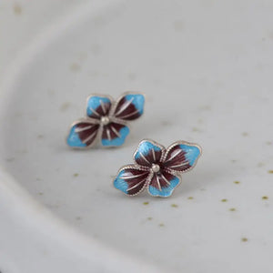 Shaolan Flower Earrings 925 Silver Pure S925 Sterling Silver Stud Earring