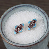 Shaolan Flower Earrings 925 Silver Pure S925 Sterling Silver Stud Earring
