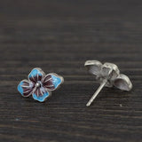 Shaolan Flower Earrings 925 Silver Pure S925 Sterling Silver Stud Earring