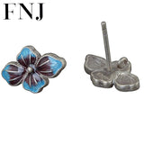 Shaolan Flower Earrings 925 Silver Pure S925 Sterling Silver Stud Earring
