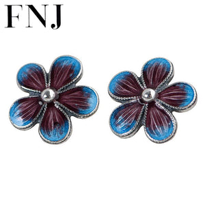 Pure S925 Sterling Silver Flower Earrings for Women