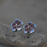 Pure S925 Sterling Silver Flower Earrings for Women