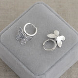 Butterfly Hoop Earrings 925 Silver Original Pure S925 Sterling Silver Earring