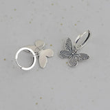 Butterfly Hoop Earrings 925 Silver Original Pure S925 Sterling Silver Earring