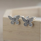 Butterfly Hoop Earrings 925 Silver Original Pure S925 Sterling Silver Earring