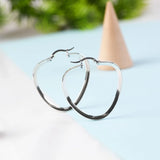 Strawberry Heart Hoop Earrings 925 Silver S925 Sterling Silver Earring