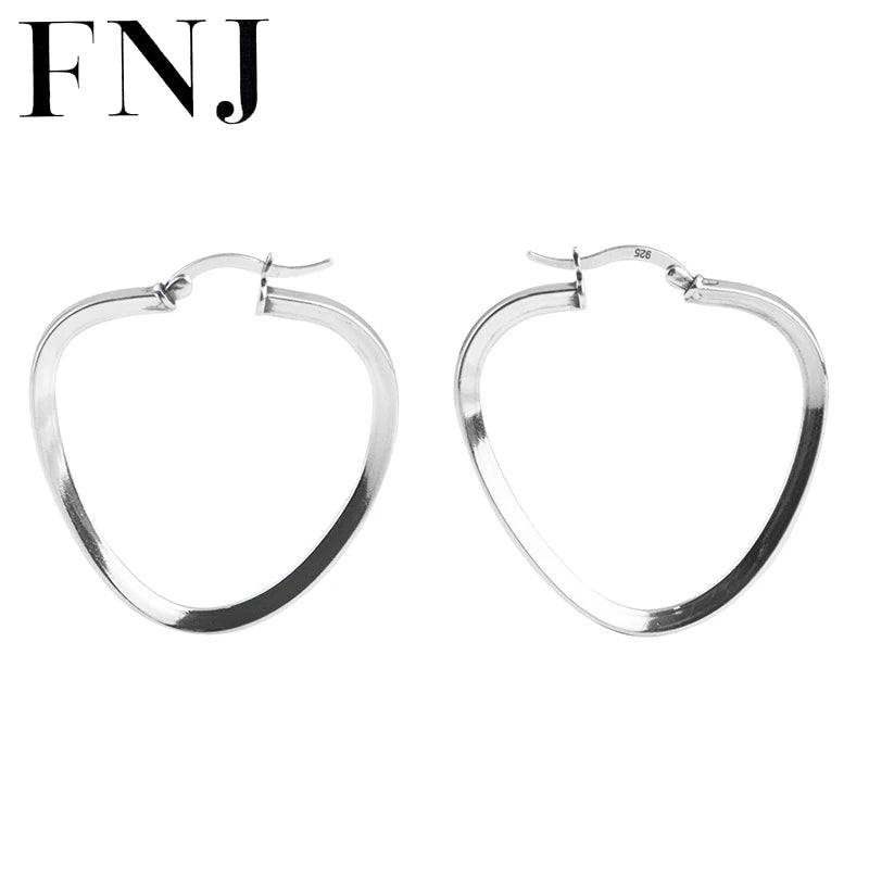 Strawberry Heart Hoop Earrings 925 Silver S925 Sterling Silver Earring